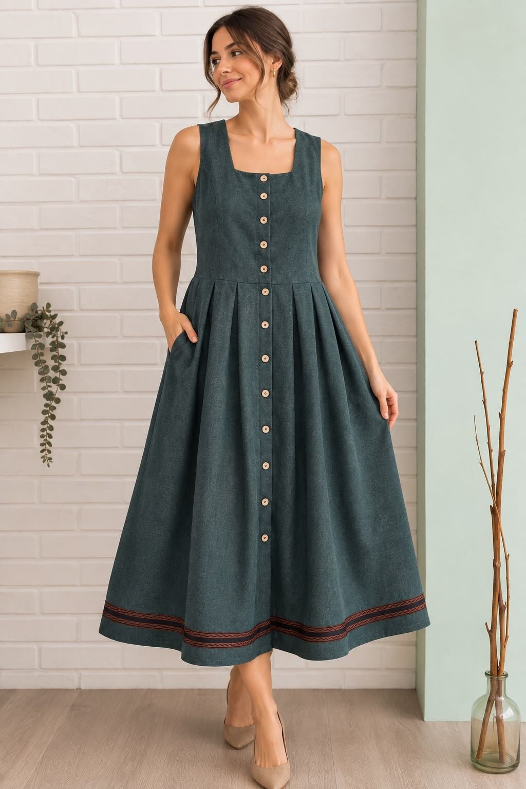 Kolsuz Dirndl Pazen Fiona Kadın Elbise
