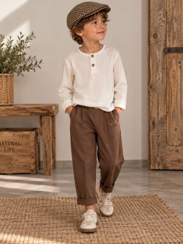 Havuç Kesim Pantolon Şilebezi Bluz-Shirt Anne-Oğul Takım