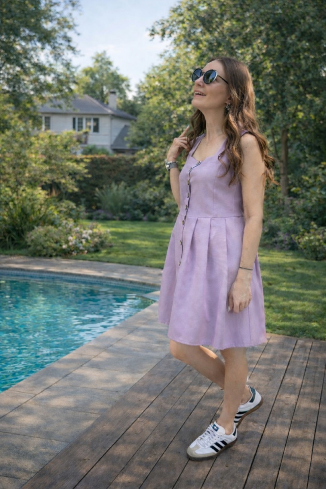 Kolsuz Dirndl Duck Keten Fiona Kadın Elbise