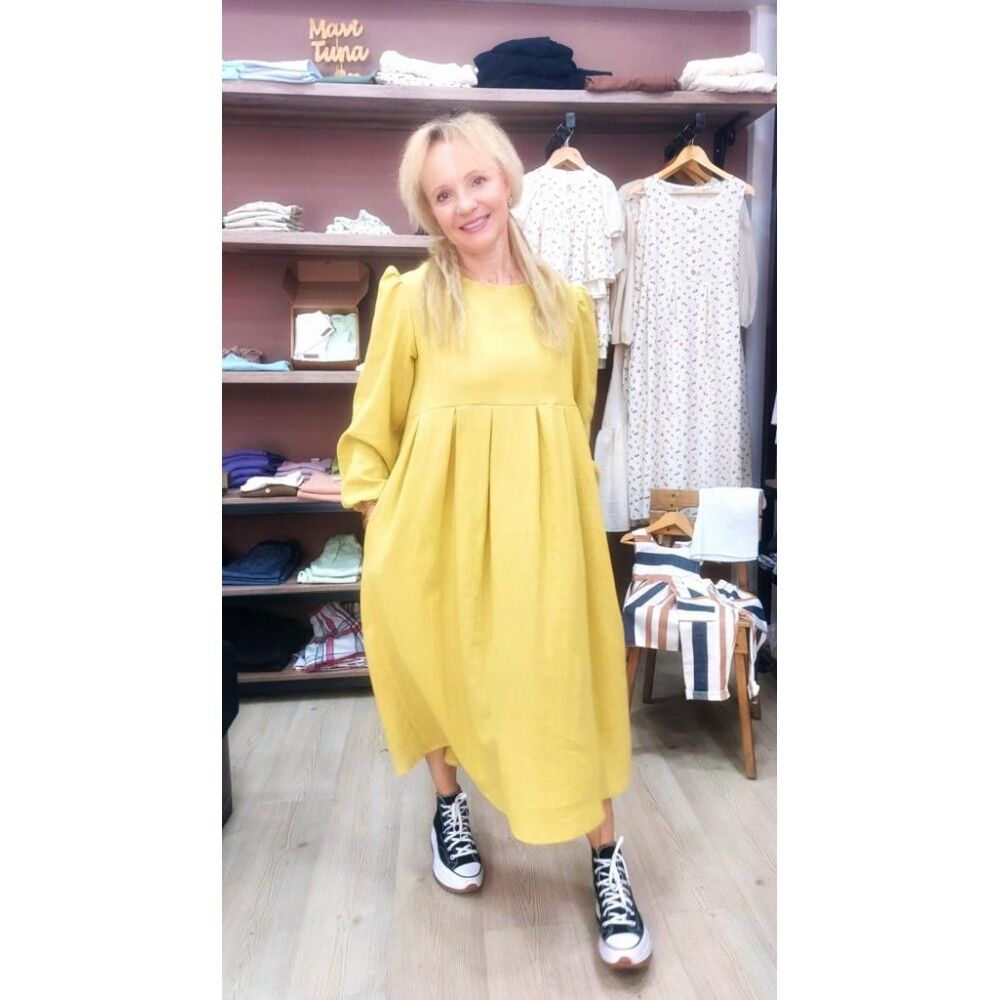 Anne-Kız Uzun Kollu Robalı Şilebezi Funny Elbise