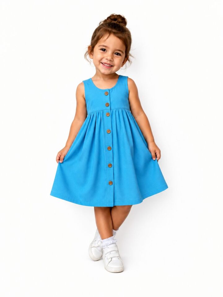 Kolsuz Dirndl Duck Keten Fiona Çocuk Elbise